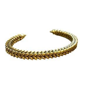 J. Crew Textured Grecian Goddess Thin Gold Tone Cuff Bracelet